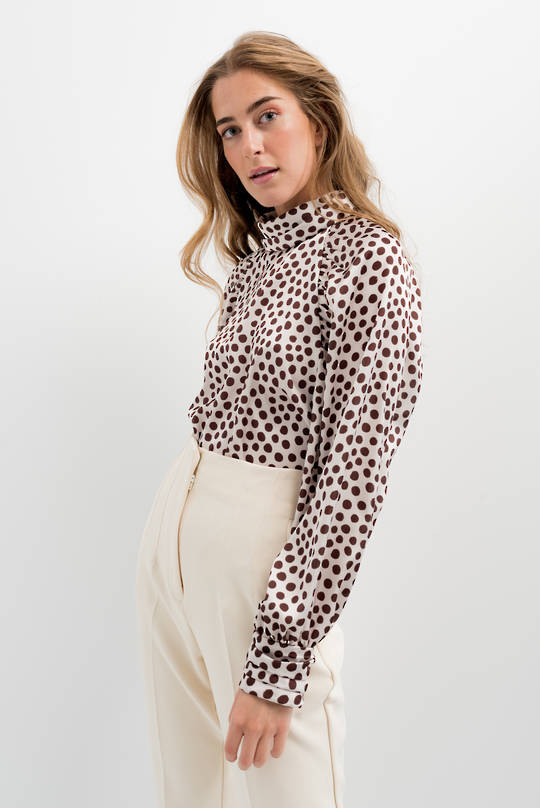 Ivy Spotted Blouse Chocolate (size 12-14)